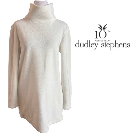Dudley Stephens Cream Fleece Turtle Neck Long Sleeve Pull Over Pockets medium M - Picture 4 of 9